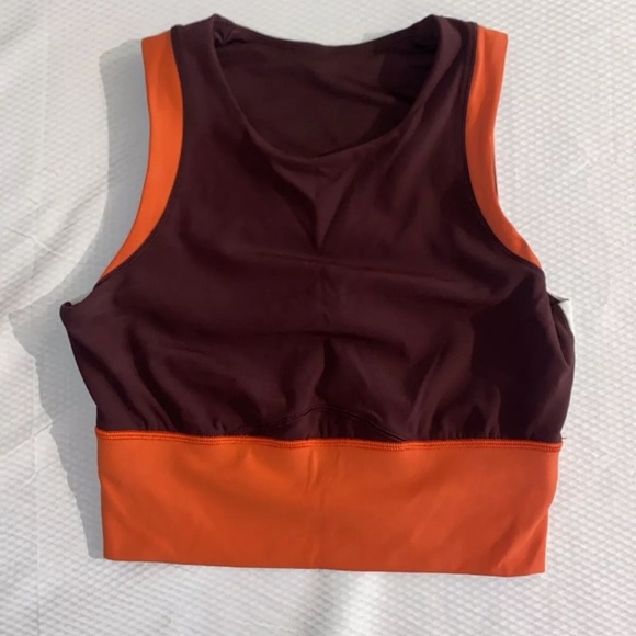 Lululemon Kick Serve Sweat Sports Bra Color lock Size 6 Luxtreme Red Orange - Picture 5 of 10
